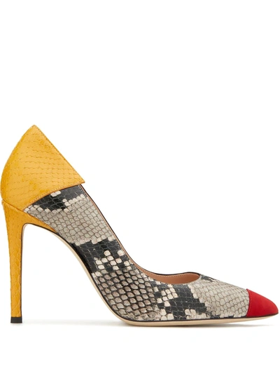 Giuseppe Zanotti Adela Trio Panelled Pumps In Grau