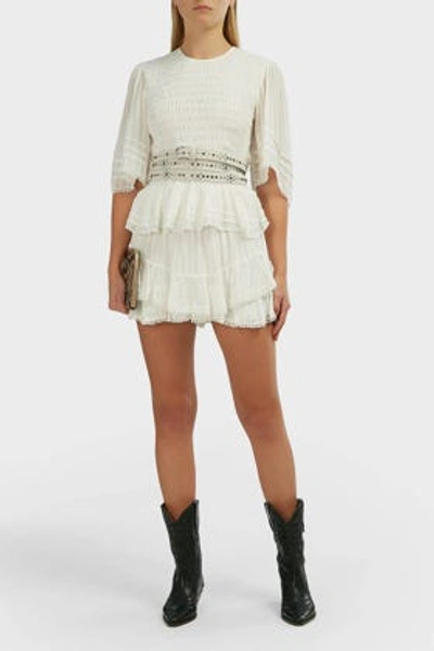 Isabel Marant Étoile Janette Smocked Peplum Blouse In White