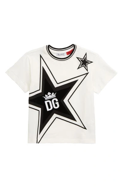 Dolce & Gabbana Kids' Boy's Millennials Star Print T-shirt, Size 8-12 In Stella Fdo.panna