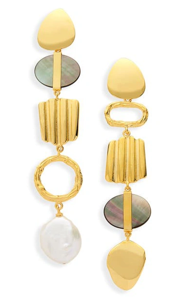 Lizzie Fortunato Treasure Hunt Mismatched Earrings In Gold/ Multi
