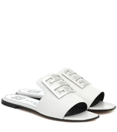 Givenchy 4g Flat Slide Sandal Mules In White