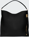 Tom Ford Small Alix Hobo Shoulder Bag In Graphite Grain Leather In Black