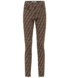 FENDI FF-JACQUARD SKINNY trousers,P00435853