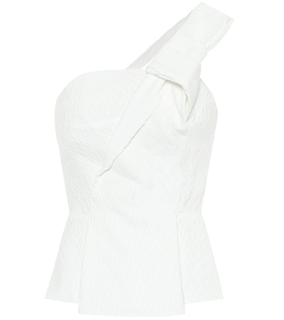 Roland Mouret Coreana One-shoulder Sequined Crepe Top In White