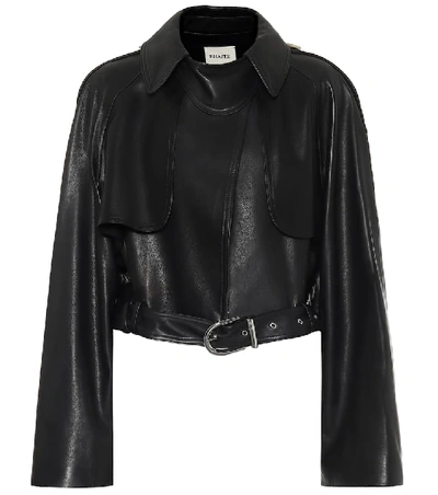 Khaite Krista Cropped Leather Jacket In Black
