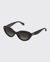 CAROLINA HERRERA ACETATE CAT EYE SUNGLASSES,PROD154790044