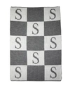 BUTTERSCOTCH BLANKEES PERSONALIZED CHECK COLORBLOCK BABY BLANKET, GRAY,PROD190040119