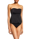 Norma Kamali Side Stripe Strapless One-piece Swimsuit In Black