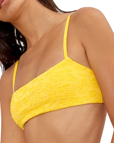 Mara Hoffman Sia Textured Bikini Swim Top In Yellow