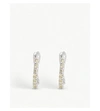 ASTRID & MIYU CRYSTAL RHODIUM-PLATED HUGGIE EARRING,29658261