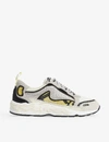 SANDRO WOMENS YELLOW PYTHON FLAME LEATHER AND MESH TRAINERS 3,R00059694