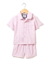 PETITE PLUME KID'S GINGHAM PAJAMA SET W/ CONTRAST PIPING,PROD220860222