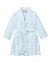 Petite Plume Unisex Gingham Robe - Little Kid, Big Kid In Blue Gingham