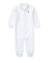 Polo Ralph Lauren Baby Boy's Interlock Classic Coverall In White