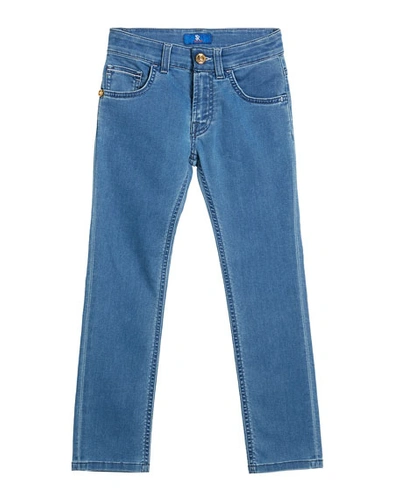 Stefano Ricci Kids' Boy's Straight Leg Denim Jeans In Blue