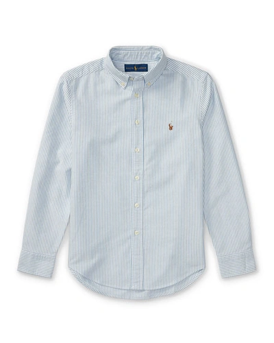 RALPH LAUREN BOY'S COTTON OXFORD STRIPE SPORT SHIRT,PROD223030129