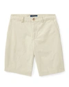 Polo Ralph Lauren Boy's Logo Embroidered Flat Front Chino Shorts In Sand