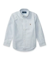 Polo Ralph Lauren Boy's Cotton Oxford Stripe Sport Shirt In Blue Pattern