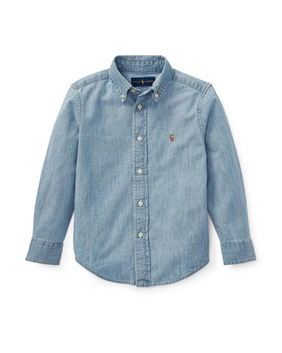Polo Ralph Lauren Kids' Boy's Woven Chambray Shirt In Light Blue