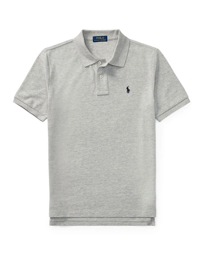 Ralph Lauren Short-sleeve Logo Embroidery Polo Shirt In Gray Heather