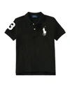 Polo Ralph Lauren Big Pony Cotton Mesh Polo Shirt In Black/white