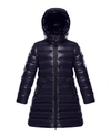 MONCLER MOKA LAQUE MINI ME QUILTED HOODED LONG COAT,PROD222720194