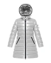 MONCLER MOKA LAQUE MINI ME QUILTED HOODED LONG COAT,PROD222720194