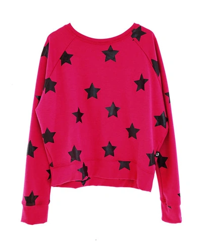Terez Kids' Stars Foil Print Sweatshirt In Pink
