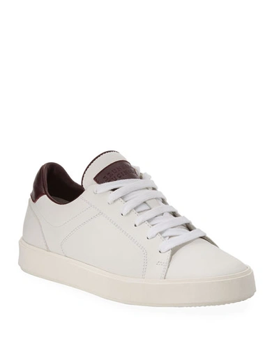 Brunello Cucinelli Boy's Leather Low-top Sneakers, Kids In White