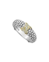 Lagos 18k Gold And Sterling Silver X Collection Diamond Caviar Ring In Diamond