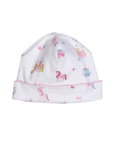 Kissy Kissy Kids' Unicorn Castle Printed Baby Hat In Pink