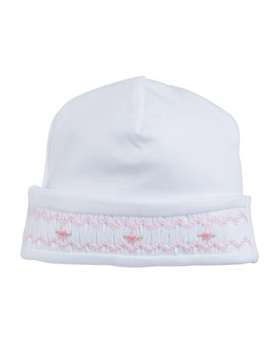 Kissy Kissy Clb Summer Bishop Smocked Baby Hat In White