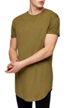 Topman Scotty Longline Slim Fit T-shirt In Green
