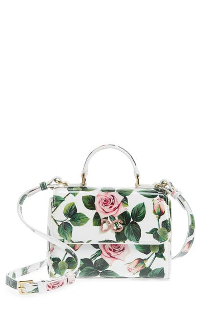 Dolce & Gabbana Babies' Patent Leather Top Handle Bag In Rose Rosa Fdo Panna