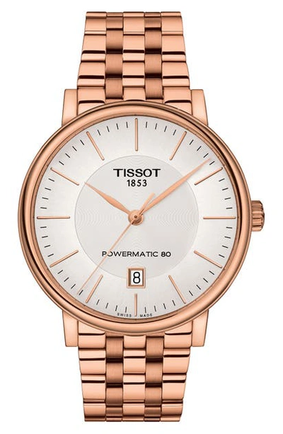Tissot Carson Premium Powermatic Lady Bracelet Watch, 40mm In Rose Gold