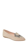 Taryn Rose Faye Pointy Toe Loafer In Dune Suede