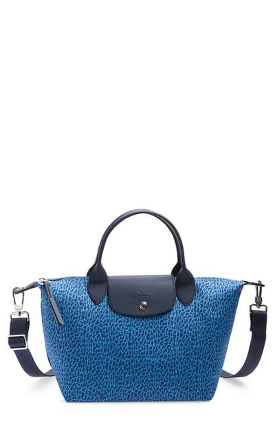 Longchamp Small Le Pliage Panthere Canvas Tote In Blue