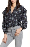 CUPCAKES AND CASHMERE DELIA FLORAL RUFFLE BLOUSE,CK104482