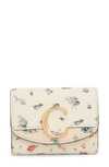 CHLOÉ C FLORAL PRINT LEATHER WALLET,CHC20UP088C96