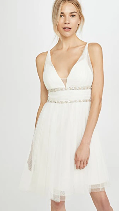Marchesa Notte Sleeveless Cocktail Dress In Ivory