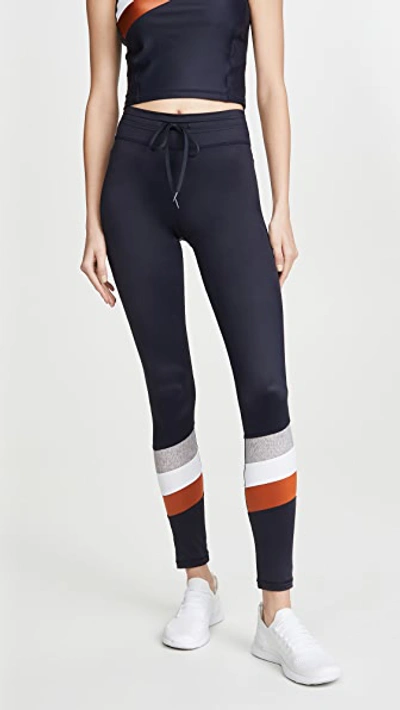 The Upside Hudson Striped-panel Leggings In Blue