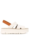 Camper Oruga Up Platform Sandals In Neutrals