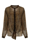 SAINT LAURENT SAINT LAURENT LEOPARD PRINT SHEER SHIRT