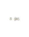 Lagos Sterling Silver Luna Fluted Button Post Cultured Pearl Earrings, 8mm In Pearl
