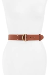 CHLOÉ C BUCKLE CROC EMBOSSED TRIM LEATHER BELT,C19WC023GEC