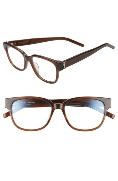 Saint Laurent 54mm Optical Glasses In Brown