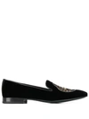 ETRO EMBROIDERED LOGO LOAFERS