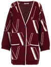 VALENTINO VALENTINO ALL OVER LOGO KNITTED CARDIGAN