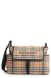 BURBERRY FLAP CHECK DIAPER BAG,8025039