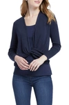 Nic + Zoe Four-way Cardigan In Dark Indigo